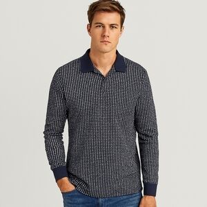 Scandia Woods Collared Long Sleeve Polo Size Large